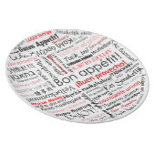 Bon appetit in many different languages typography melamine plate (Right Side)