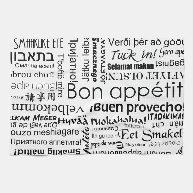 Bon appetit in other languages towel (Horizontal)