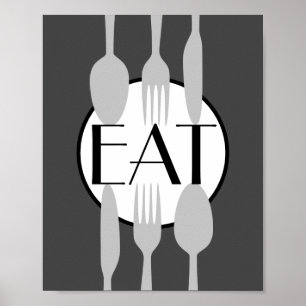 bon appetit kitchen quote bold modern chic poster