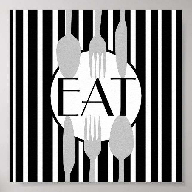 bon appetit  kitchen quote bold modern chic poster (Front)