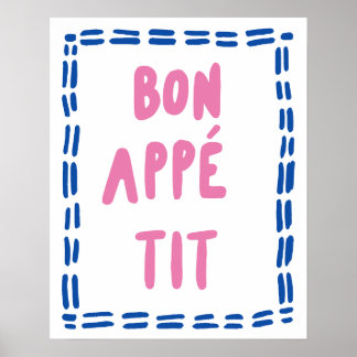 Bon Appétit Kitchen Wall Art Modern Minimalist