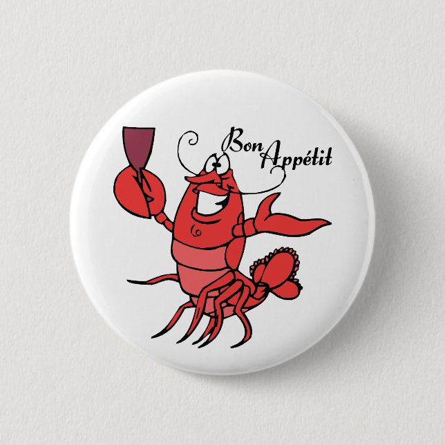 Bon Appetit Lobster Pinback Button (Front)