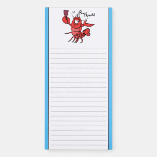 Bon Appétit Lobster Shopping List Fridge Magnetic Notepad