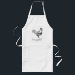 Bon Appetit Long Apron<br><div class="desc">Bon Appetit Long White French Country Rooster Apron</div>
