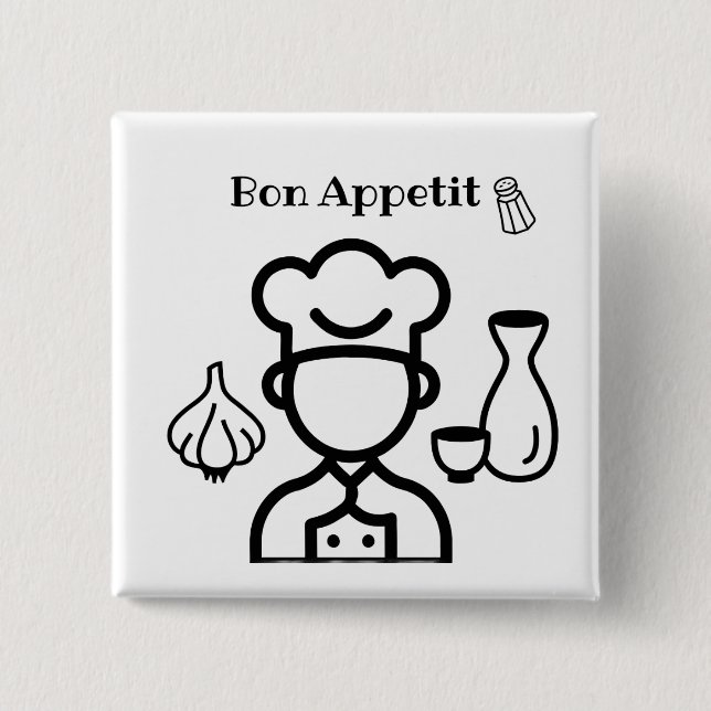 Bon Appetit paper plates  Button (Front)