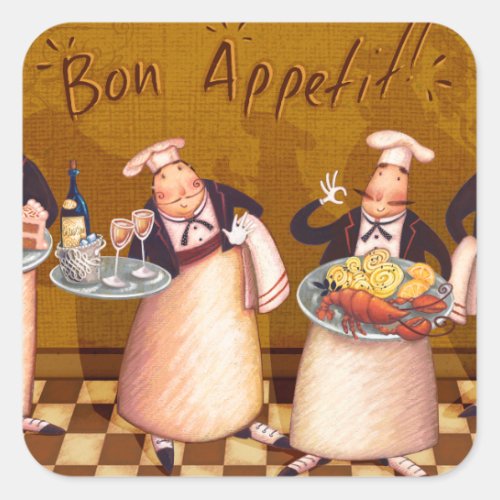 Bon Apptit Square Sticker