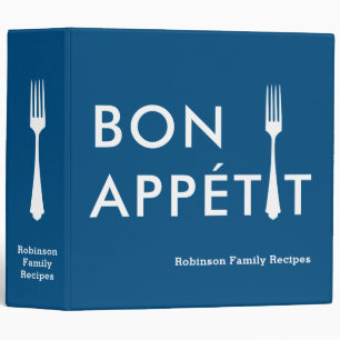 Bon Appetit Template Family Recipe Cookbook 3 Ring Binder