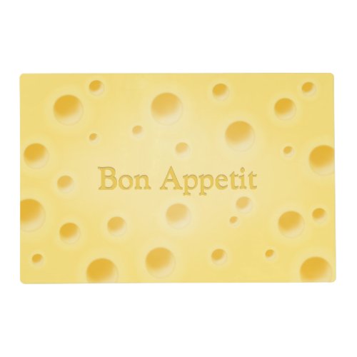 Bon Appetit Trompe Loeil Swiss Cheese Placemat