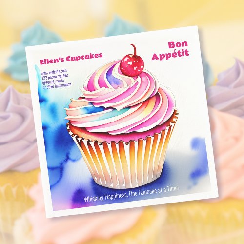 Bon Apptit Whimsical Cupcake Shop Paper Napkins