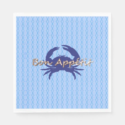 Bon_Appetite__BLUE_Crab_diamond__Celebrate Napkins