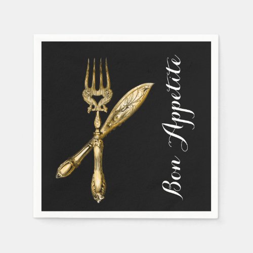 Bon appetite knife fork businesses paper napkins