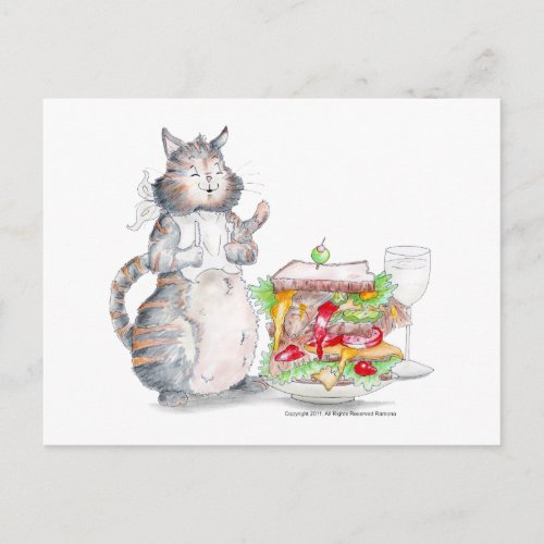 Bon Appitet Cat Postcard