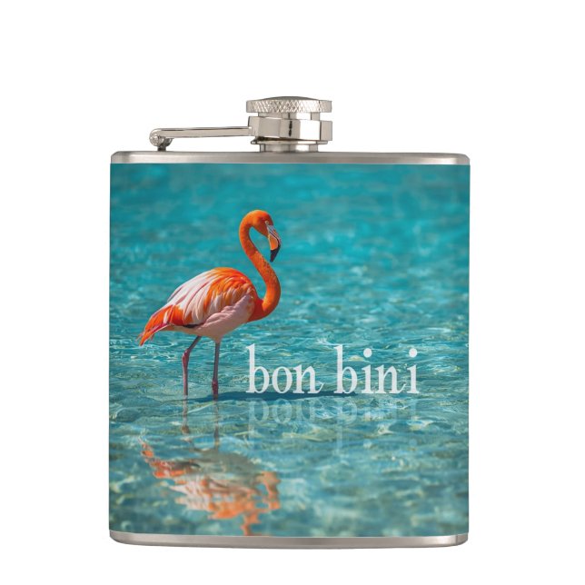 bon bini flamingos flask (Front)