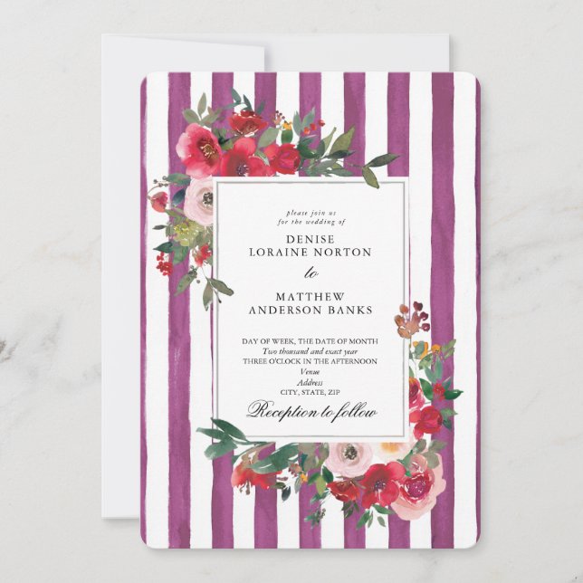 Bon Bon Colored Wedding Invitation (Front)