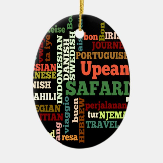 Bon Italian Irish Safari Hapanese Voyage Ceramic Ornament (Front)