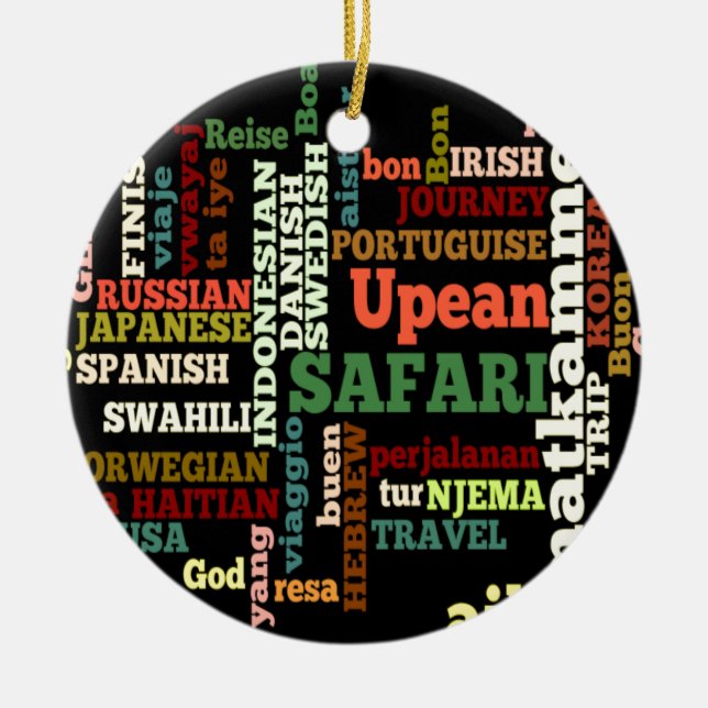 Bon Italian Irish Safari Hapanese Voyage Ceramic Ornament (Front)