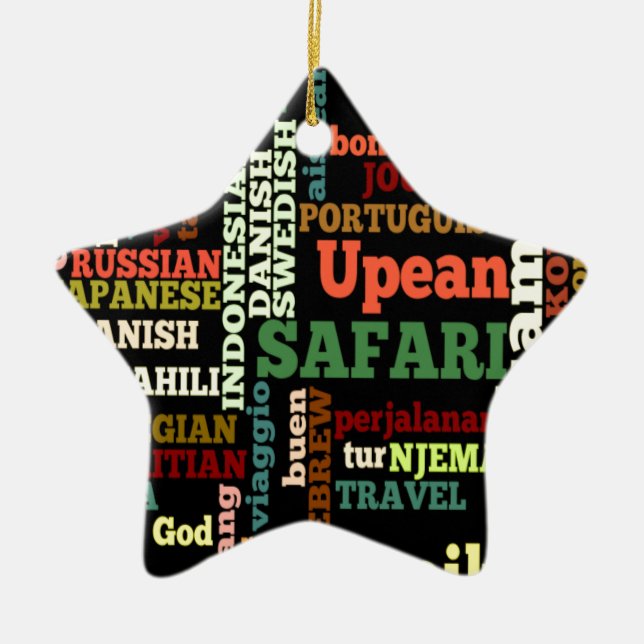 Bon Italian Irish Safari Hapanese Voyage Ceramic Ornament (Front)