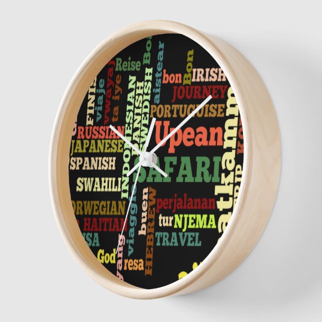 Bon Italian Irish Safari Hapanese Voyage Wall Clock (Angle)