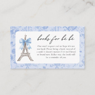Bon Jour Be Be French Toile Blue Baby Shower Enclosure Card
