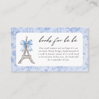 Bon Jour Be Be French Toile Blue Baby Shower Enclosure Card