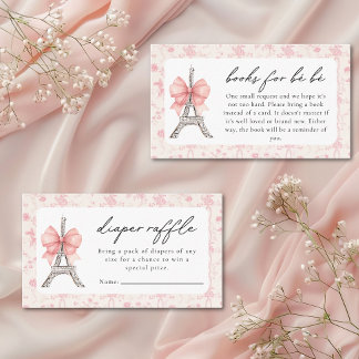 Bon Jour Be Be French Toile Pink Baby Shower Enclosure Card