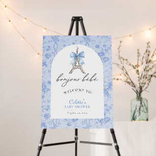 Bon Jour Be Be Paris French Toile Blue Baby Shower Foam Board