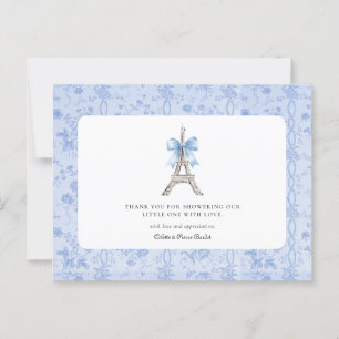 Bon Jour Bebe Romantic Blue French Thank You  Postcard