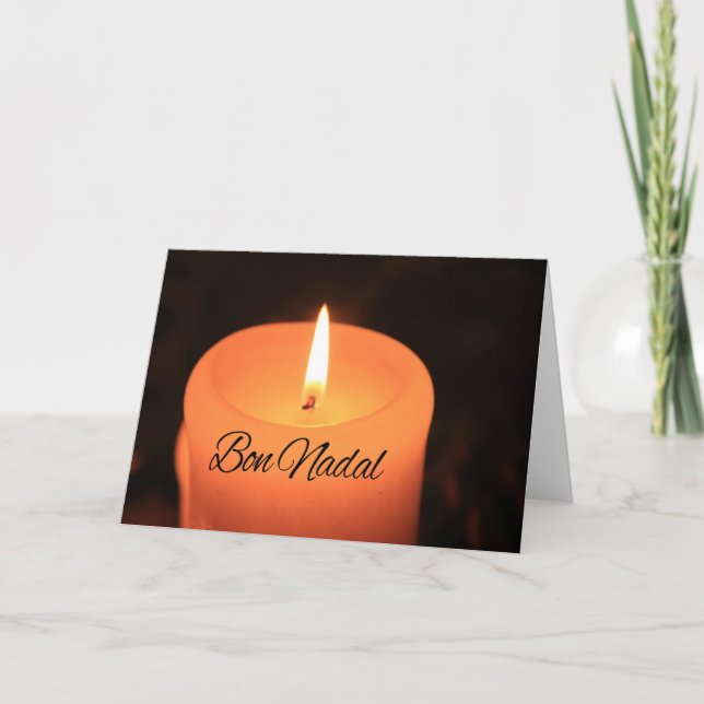 Bon Nadal Catalan Candles Holiday Card (Front)