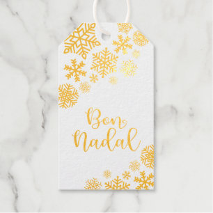 Bon Nadal Merry Christmas In Catalan, Elegant Foil Gift Tags