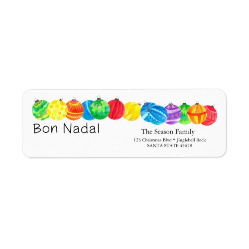 Bon Nadal Occitan Christmas handpainted watercolor Label