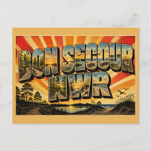 Bon Secour Alabama Coastal Wildlife Refuge Art Postcard