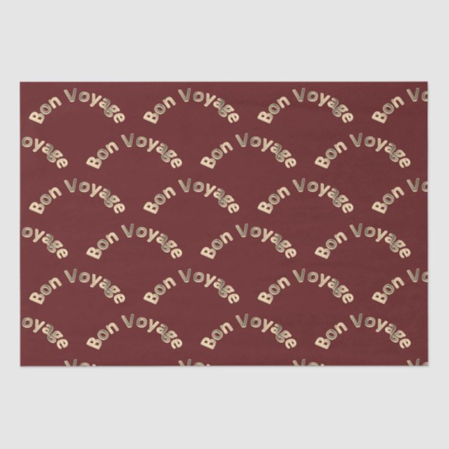 Bon Voyage Arches on Dark Red Tissue Paper (Front)