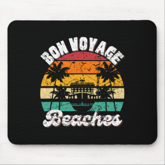 Bon Voyage Beaches Cruise Ship Graphic For Cruiser Mouse Pad