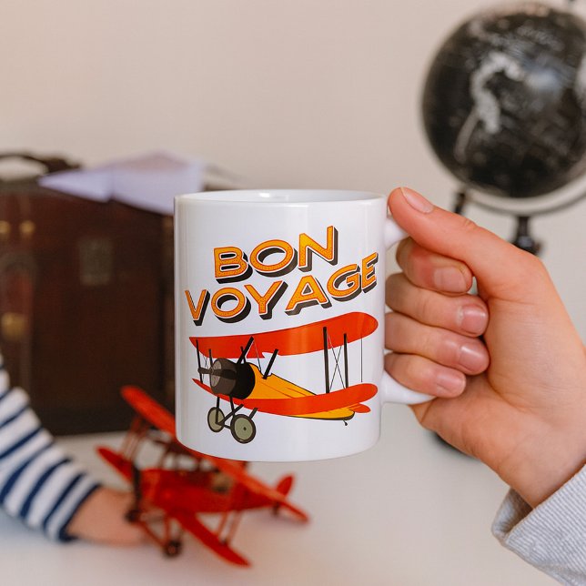 Bon Voyage Biplane Vintage Airplane Coffee Mug (Creator Uploaded)