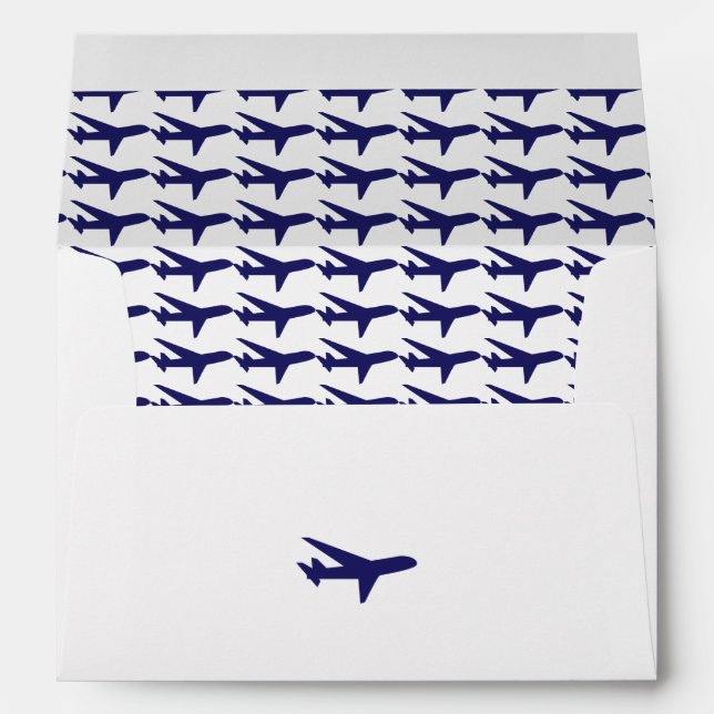 Bon Voyage Blue Airplanes Envelope (Back (Bottom))