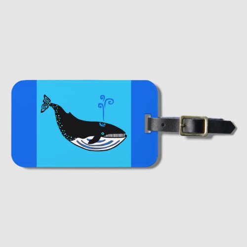 Bon voyage_  Blue WHALE _ lConservation_ Nature _ Luggage Tag