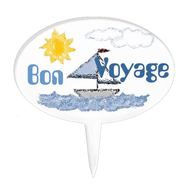 Bon Voyage Cake Topper (Front)