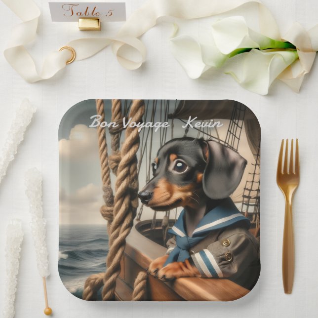BON VOYAGE CARD PAPER PLATES (Wedding)