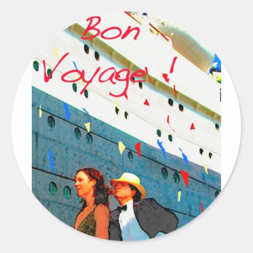 Bon Voyage Classic Round Sticker