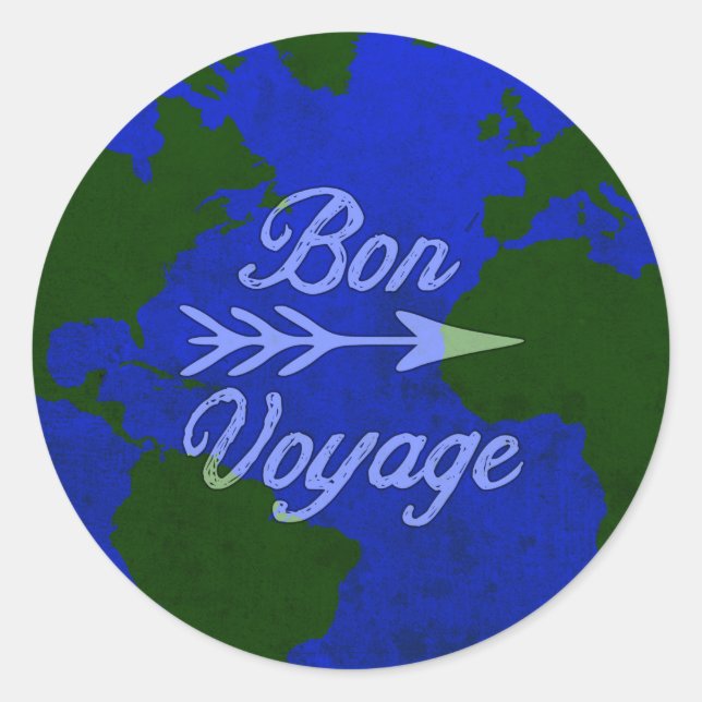 Bon Voyage Classic Round Sticker (Front)