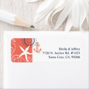 Bon Voyage Coral Reef Destination Wedding Label
