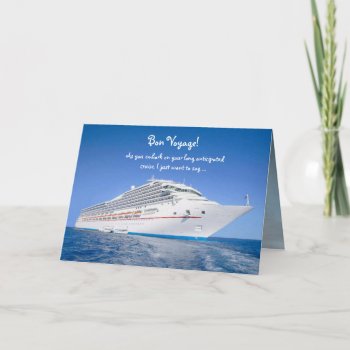 Bon Voyage Cruise Card by myrtieshuman at Zazzle
