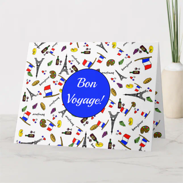 Bon Voyage French Themed Greetings Card | Zazzle