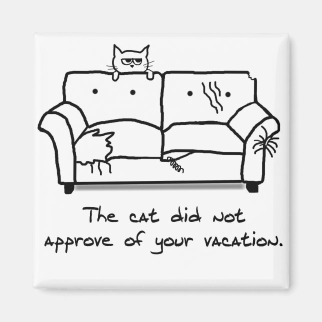 Bon Voyage from the Cat - Funny Cat Fridge Magnet (Front)