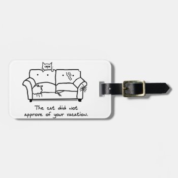 Bon Voyage From The Cat - Funny Cat Luggage Tag by FunkyChicDesigns at Zazzle