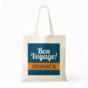 Bon voyage goodbye farewell leaving going away tote bag