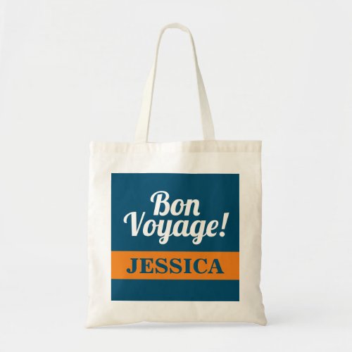 Bon voyage goodbye farewell leaving going away tote bag