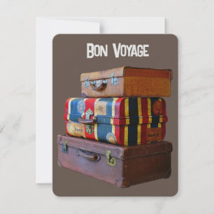 Bon Voyage/Goodbye/ Retirement Vintage Luggage Holiday Card