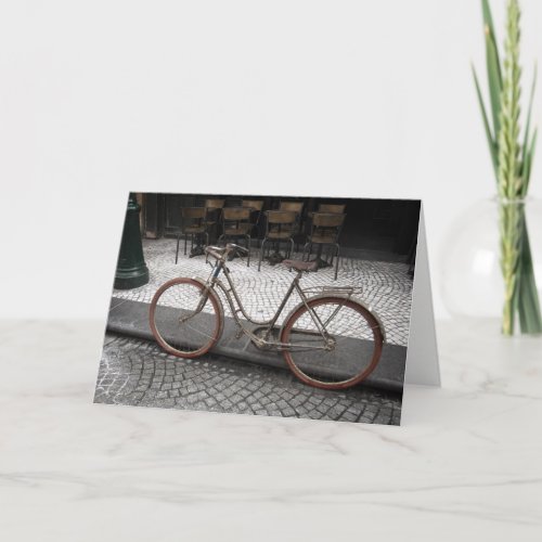 Bon Voyage Greeting Card _ Old Bike in Paris