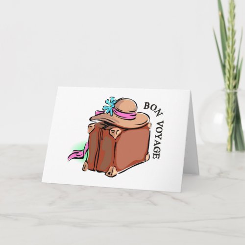 Bon Voyage have a good trip Luggage  hat Card